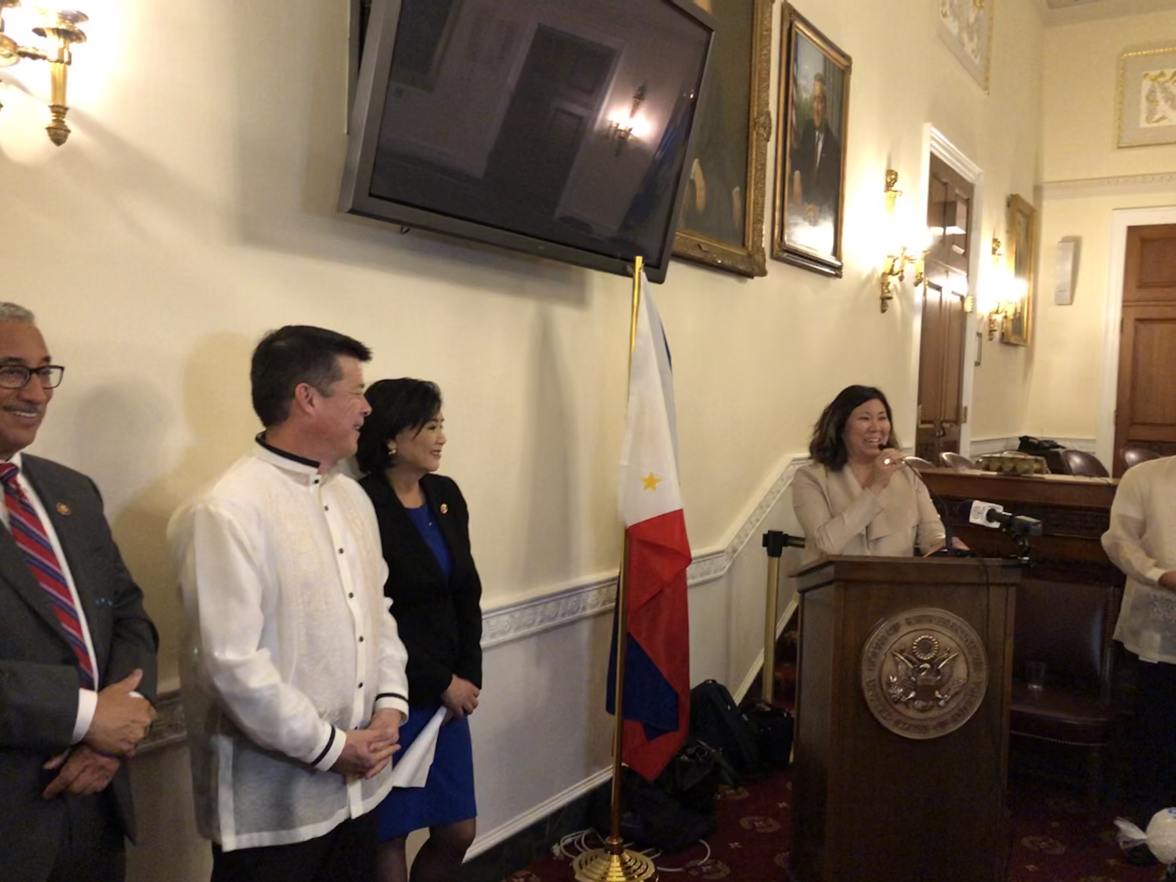 Rep. Meng speaks at the Filipino American History Month event on Capitol Hill