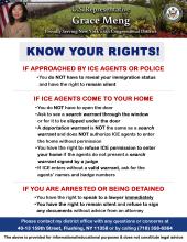 Know Your Rights Flyer in English